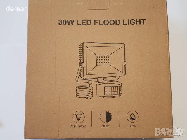 2023 30W охранителен прожектор сензор за движение с IR дистанционно, снимка 9 - Външни лампи - 42048401