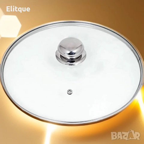 Стъклен капак с борд и отвор за пара Rosberg R51210GC20, 20см./22см./24см./26см/28см., снимка 4 - Други - 52862517