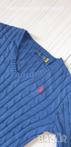 POLO Ralph Lauren Cable Pima Cotton  V - Neck Size S  ОРИГИНАЛ! Дамски Пуловер!, снимка 5 - Блузи с дълъг ръкав и пуловери - 52278109
