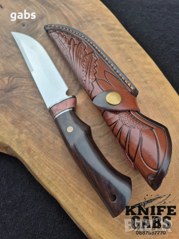 Висококачествен ръчно изработен нож с кожена кания,LN404, снимка 7 - Ножове - 48866253