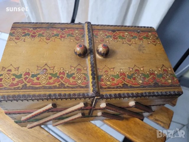 дървена кутия за шивашки принадлежности от ‼️1960 г.!!‼️‼️, снимка 7 - Антикварни и старинни предмети - 47373512