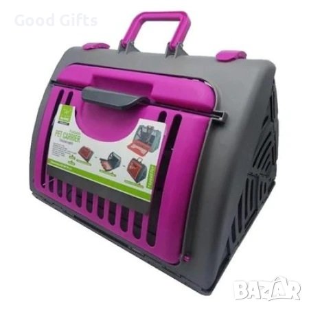 Сгъваема транспортна клетка Nunbell , 46/35/33, снимка 2 - Други стоки за животни - 38522191