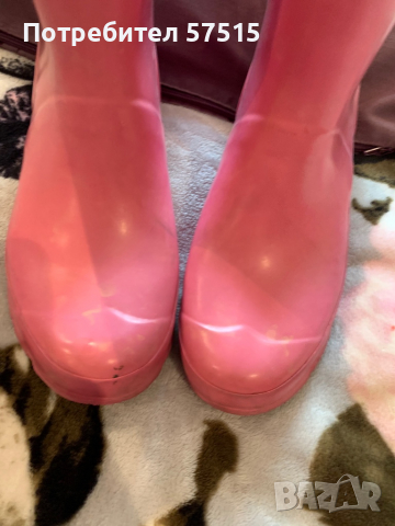 Hunter розови детски гумени ботуши, снимка 8 - Детски боти и ботуши - 36407252