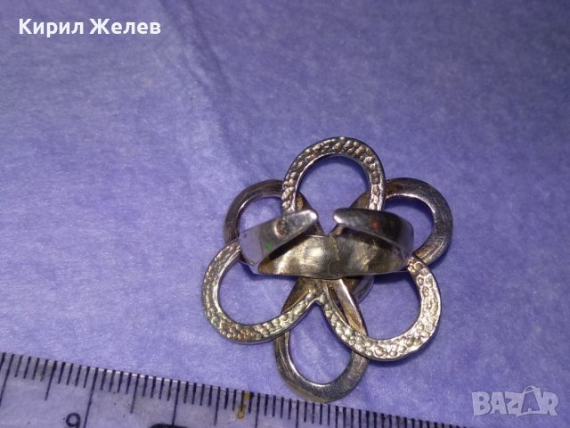 ПРЕКРАСЕН СРЕБЪРЕН ВИНТИДЖ АРТ ПРЪСТЕН ЦВЕТЕ СРЕБРО 925 РЕГУЛИРУЕМ МОДЕЛ АЖУРНА РЪЧНАизработка 40614, снимка 15 - Пръстени - 42614146