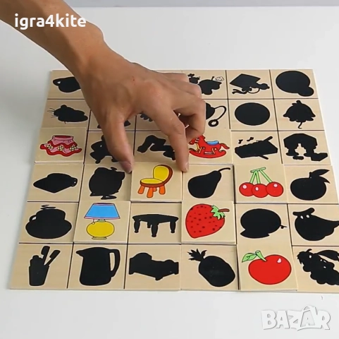 Игра на сенки Стем Монтесори Образователна асоциация и игра за памет, снимка 8 - Образователни игри - 51725740