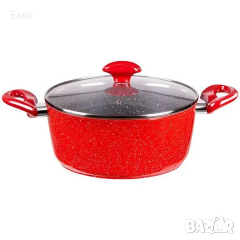 Тенджера Voltz , 2.2л./4л./6.5л.,  Мраморно покритие, Индукция, Червен, снимка 6 - Съдове за готвене - 47864836