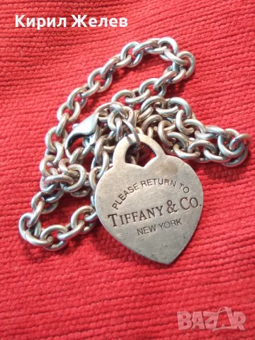 TIFFANY & Co. ШАРМАНТНО БУТИКОВО СРЕБЪРНО КОЛИЕ ЧОКЪР ЛАНЕЦ СРЕБРО 925 ТИФАНИ с БЯЛА ПОЗЛАТА 50058, снимка 16 - Колиета, медальони, синджири - 49346873