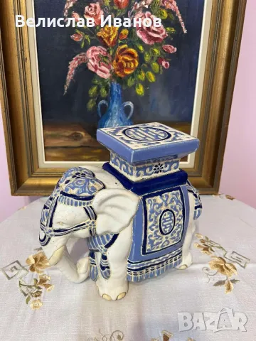 Винтидж керамичен слон в перфетно състояние. , снимка 4 - Антикварни и старинни предмети - 49695012