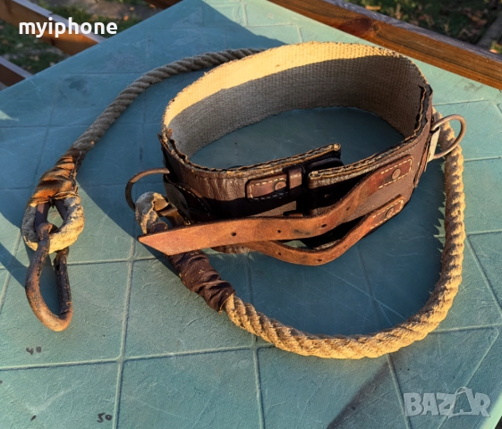 Здрав осигурителен колан за катерене и ремонтни работи яко въже 1,60 м.