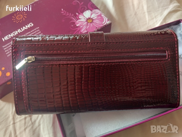Ново дамско портмоне естествен лак, снимка 2 - Портфейли, портмонета - 51865599