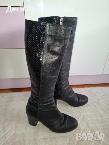 Черни кожени ботуши 