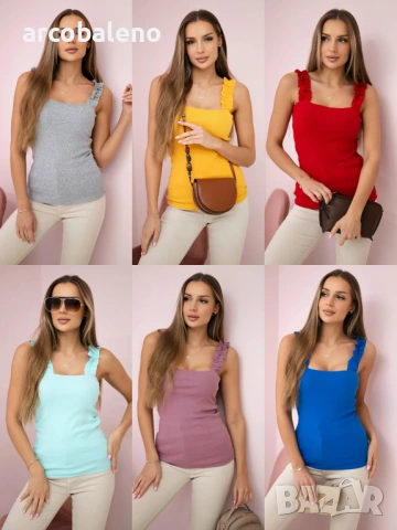 Дамски летен потник с волани на презрамките, 12цвята 