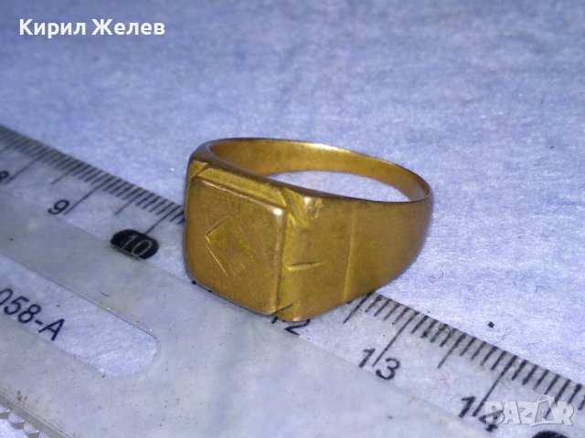 СТАР РУМЪНСКИ РЕТРО ПРЪСТЕН с ПЕЧАТИ 14К и 585 МЕСИНГОВА СПЛАВ РЪЧНА ИЗРАБОТКА За КОЛЕКЦИЯ 21945, снимка 8 - Антикварни и старинни предмети - 40684992