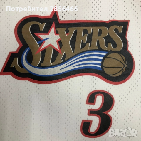Мъжки потник Mitchell & Ness Allen Iverson Philadelphia 76ers season 1997-98 размер XXL, снимка 5 - Тениски - 51964492