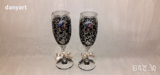 Рисувани чаши за бяло вино, снимка 15 - Чаши - 31935503