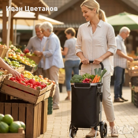 Пазарска чанта на колела с термоизолация, снимка 2 - Други стоки за дома - 52124788