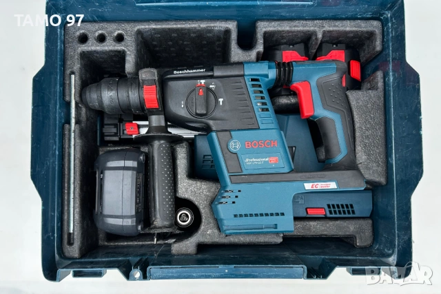 BOSCH GBH 18V-26 F + Bosch GDE 18V-16 - Безчетков перфоратор с прахоуловител като нов!, снимка 2 - Перфоратори - 53892464