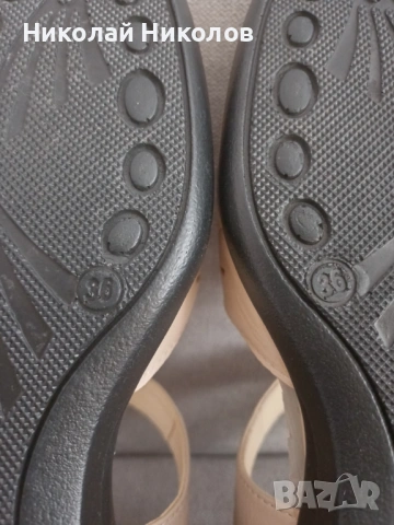 Дамски сандали, №36, цвят бежов, снимка 3 - Сандали - 53138773