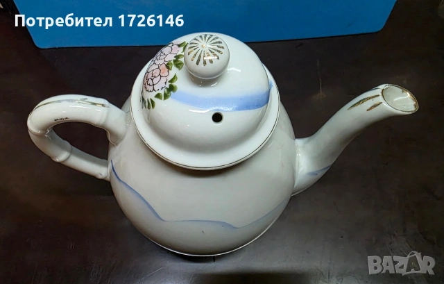 Японски порцеланов чайник в стил Kutani ware, снимка 7 - Други - 54046763