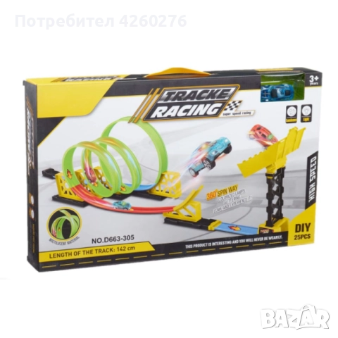 Играчка състезателно трасе с колички, снимка 5 - Коли, камиони, мотори, писти - 48927349
