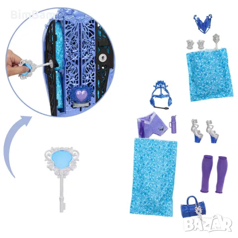 Оригинална кукла Monster High® Abbey Bominable с гардероб Skulltimate Secrets™, снимка 4 - Кукли - 48766689