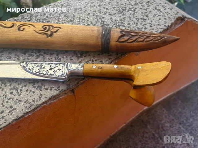 Ятаган новодел с чирени от чемшир, снимка 6 - Ножове - 55894940