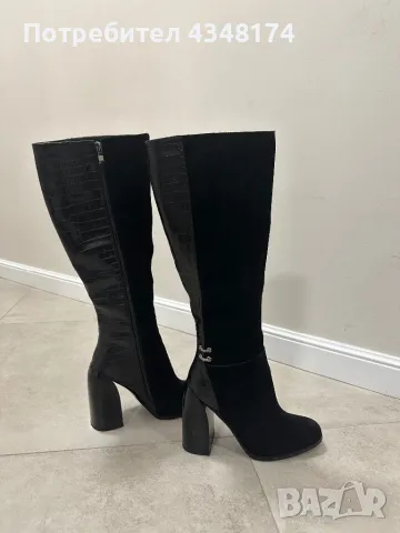 Ботуши от естествен велур и кожа , снимка 3 - Дамски ботуши - 48899384