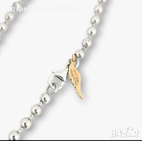 Мъжко колие сребро и злато ръчно изработено