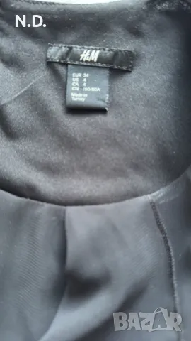 Официална черна малка рокля H&M, размер 34, снимка 4 - Рокли - 48092637