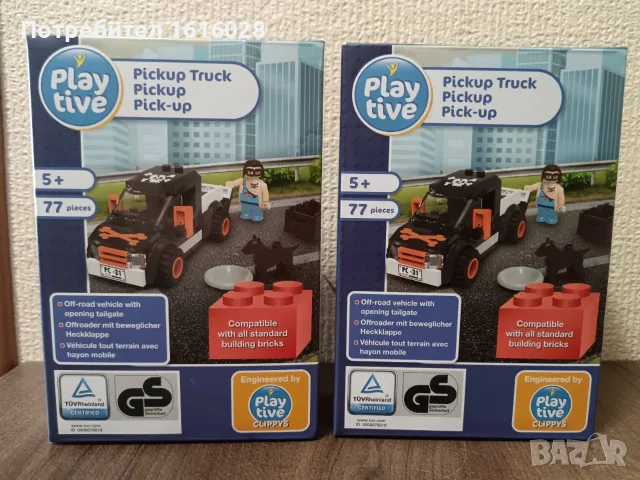 Конструктор Playtive Clippys Truck - Офроуд пикап с шофьор и куче.