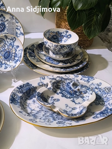 Руски порцелан ЛФЗ сервиз за чай , снимка 9 - Сервизи - 52252358