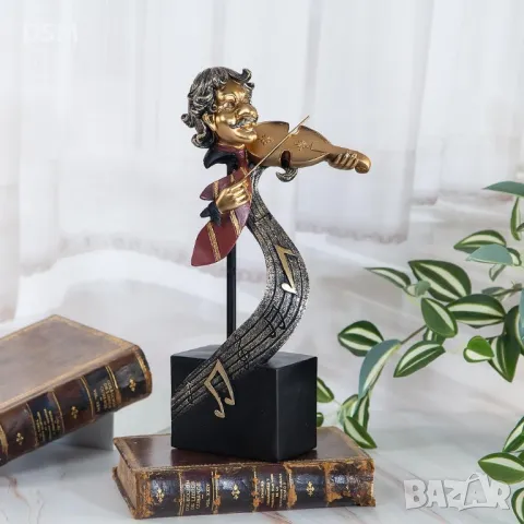 Нова Стауетка Музикант Саксофон Цигулка Тромпет Виолончело 30см, снимка 9 - Статуетки - 49496143