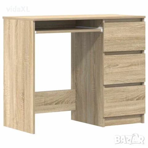 vidaXL Бюро, дъб сонома, 90x45x76 см, инженерно дърво