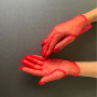 Дамски къси червени тюлени ръкавици- код 8638, снимка 1 - Ръкавици - 44291255