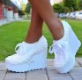 Обувки на платформа - бели - 710-03, снимка 2