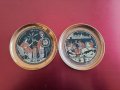 Медни сувенирни чинийки с гръцки мотиви, снимка 1 - Декорация за дома - 40717934