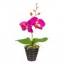 Изкуствена декоративна орхидея в саксия, 25 см, лилава, снимка 1 - Изкуствени цветя - 35570262