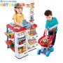 Детски магазин с продукти и количка за пазаруване