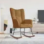 vidaXL Люлеещ стол, кафяв, кадифе, снимка 3