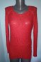 Червен пуловер тип туника с издължена задна част "charlotte russe" / голям размер / унисайз , снимка 2