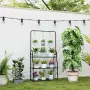 Етажерка за цветя Outsunny, 3-етажна етажерка за растения с висящи куки, снимка 3
