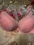 Страхотен нов лукзозен розов дантелен сутиен Swarovski Сваровски