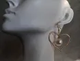 Обеци сърце с перла, снимка 4