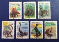 Танзания, 1991 г. - пълна серия марки с печат, динозаври, 1*24, снимка 1 - Филателия - 37466666