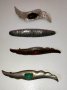 4 старинни брошки Арт Деко метал с полускъпоценни камъни, снимка 1 - Антикварни и старинни предмети - 42743409