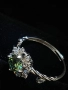VVS1 Годежен Сребърен Пръстен - Тюркоазен Мойсанит Диамант, снимка 2