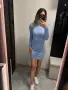 Синя рокля по тялото, снимка 1