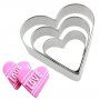 2359 Комплект метални форми за сладки сърца резци за тесто сърце, 3 броя, снимка 2