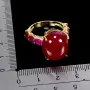 925 Сребърен пръстен със златно покритие и африкански рубин, снимка 2