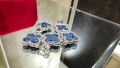 Van Cleef & Arpels VCA 5 Motifs Silver Blue Pietersite Vintage Alhambra Дамска Гривна, снимка 4